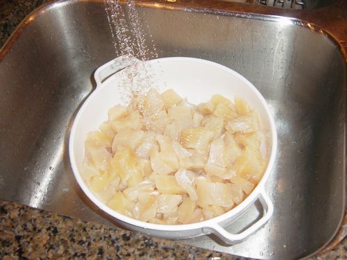 Rinsing the brine off