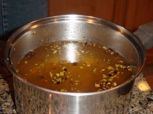 Pickling brine with white whine added