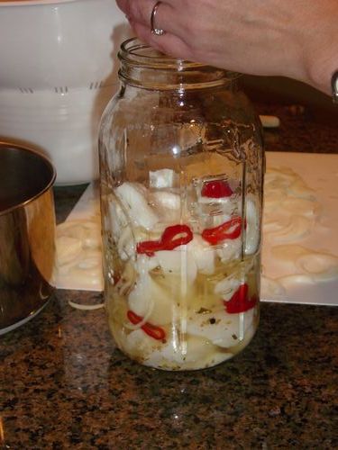 Layering in the half gallon jar