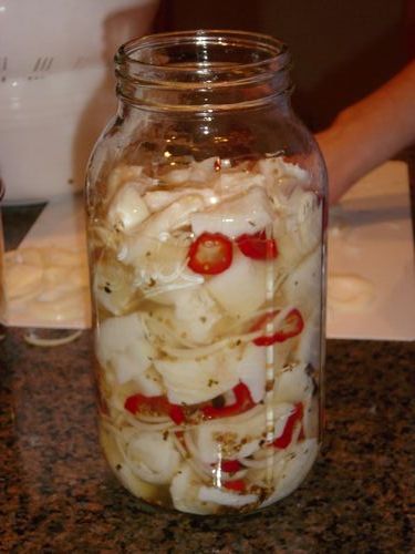 Mostly filled half gallon jar