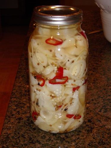 Completed spicy half gallon jar